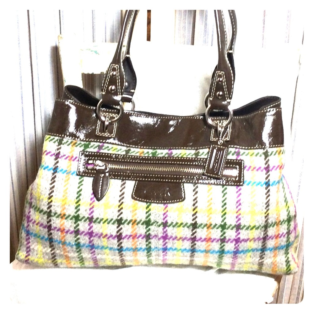 Coach Plaid Tweed Purse